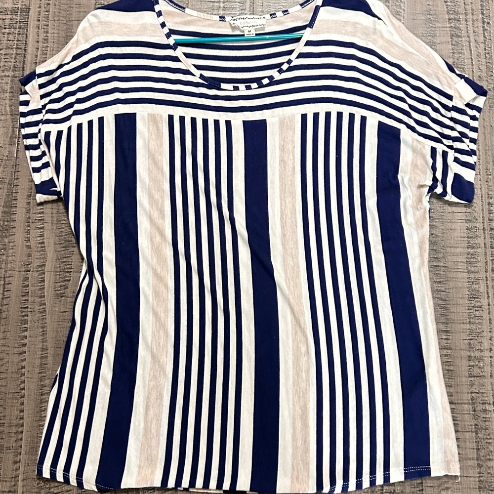 Corral Navy and Cream Striped Women's Tee